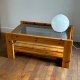 70s pine coffee table