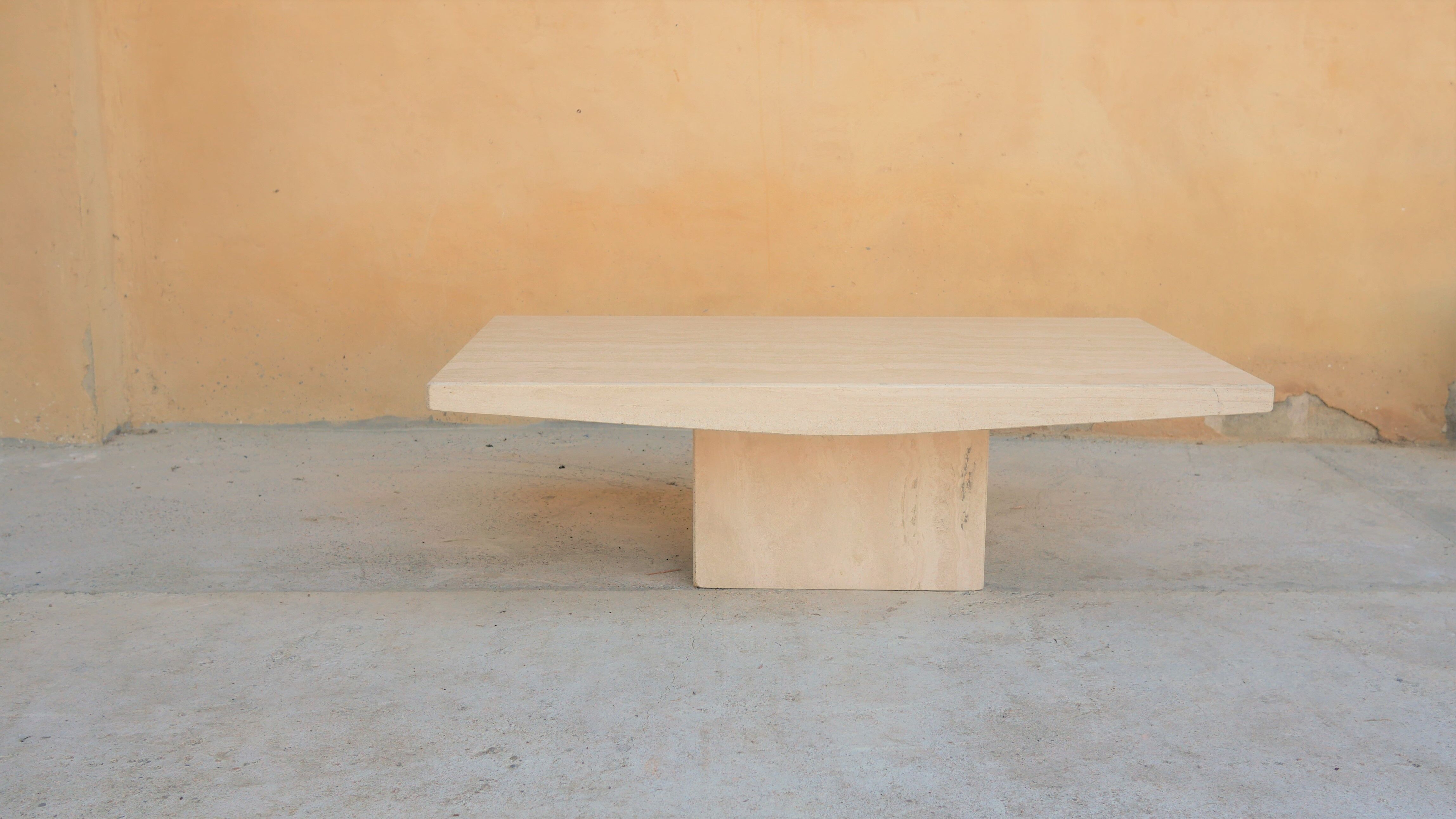 Vintage coffee table in travertine by Stone International editions, Italy