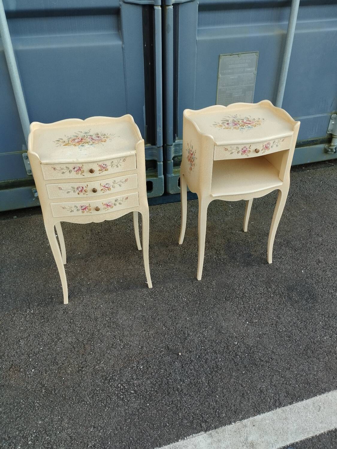 Pair of old Louis XV style bedside tables