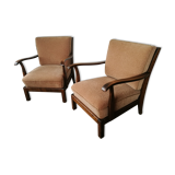 Pair of art deco velvet armchairs