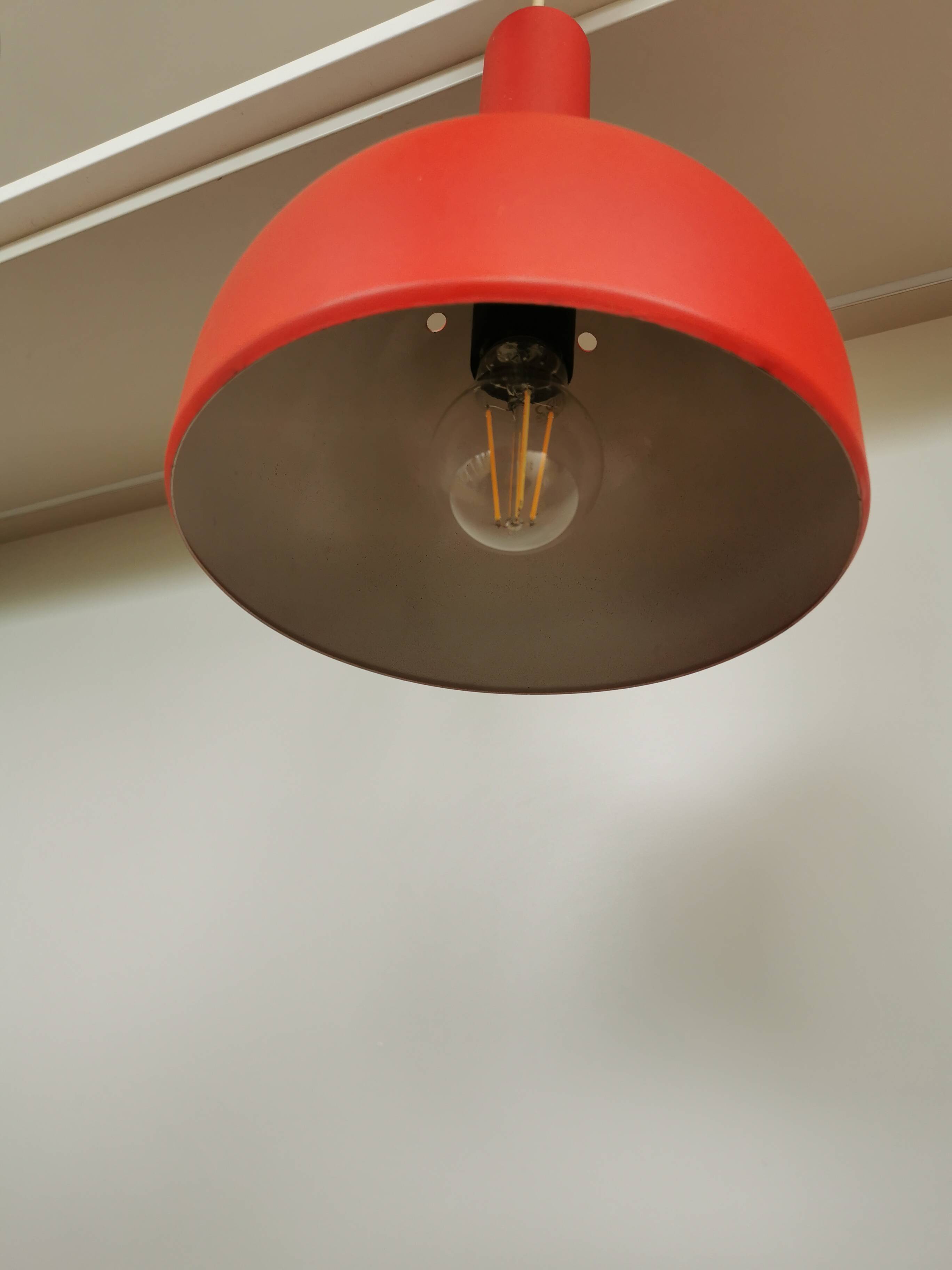 Vintage Orange Chrome Pendant Light: 1970s Space Age Lamp
