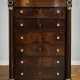 Empire period chest of drawers, early 19th century, in flame mahogany.