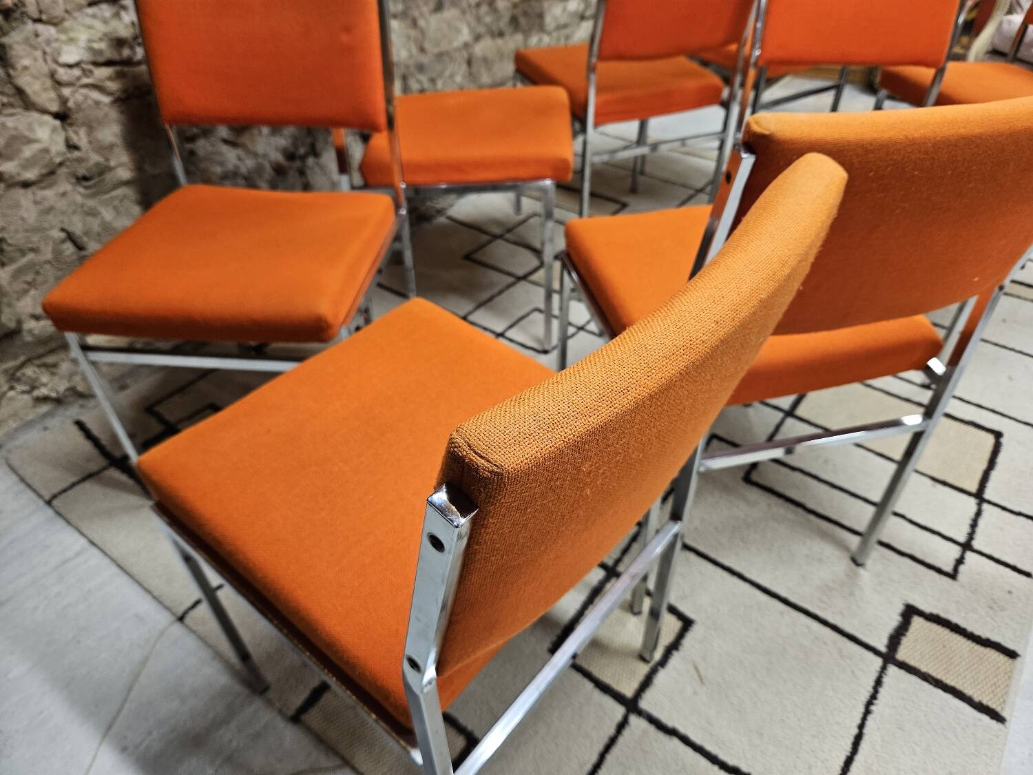 Lot de 8 chaises fauteuil 1970"