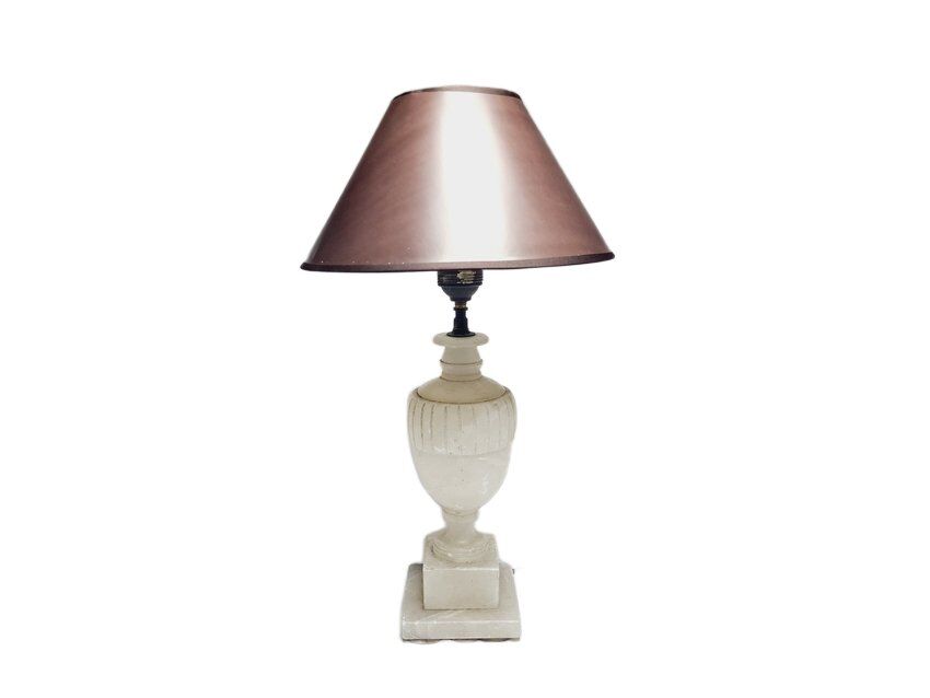 Art Deco alabaster bedside lamp, Belgium, 1950s