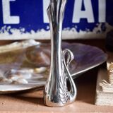 Vase vintage art déco en métal argenté