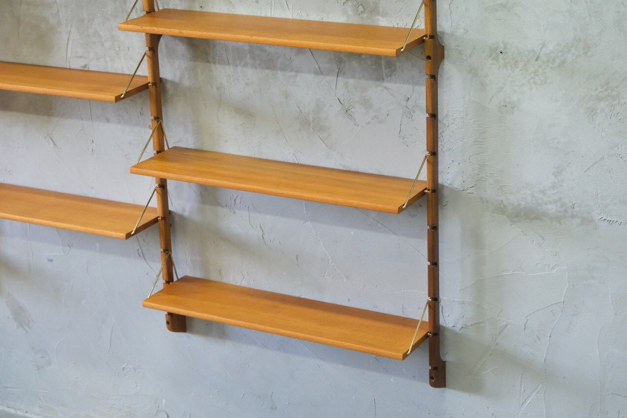 Mid-century modular teak wall unit by john texmon for blindheim mobelfabrik, norway, 1960s