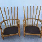 2 Guillerme and Chambron armchairs, Grand Repos model