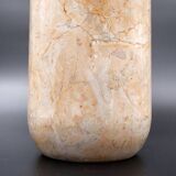 Cylindrical marble vase with fossil motif