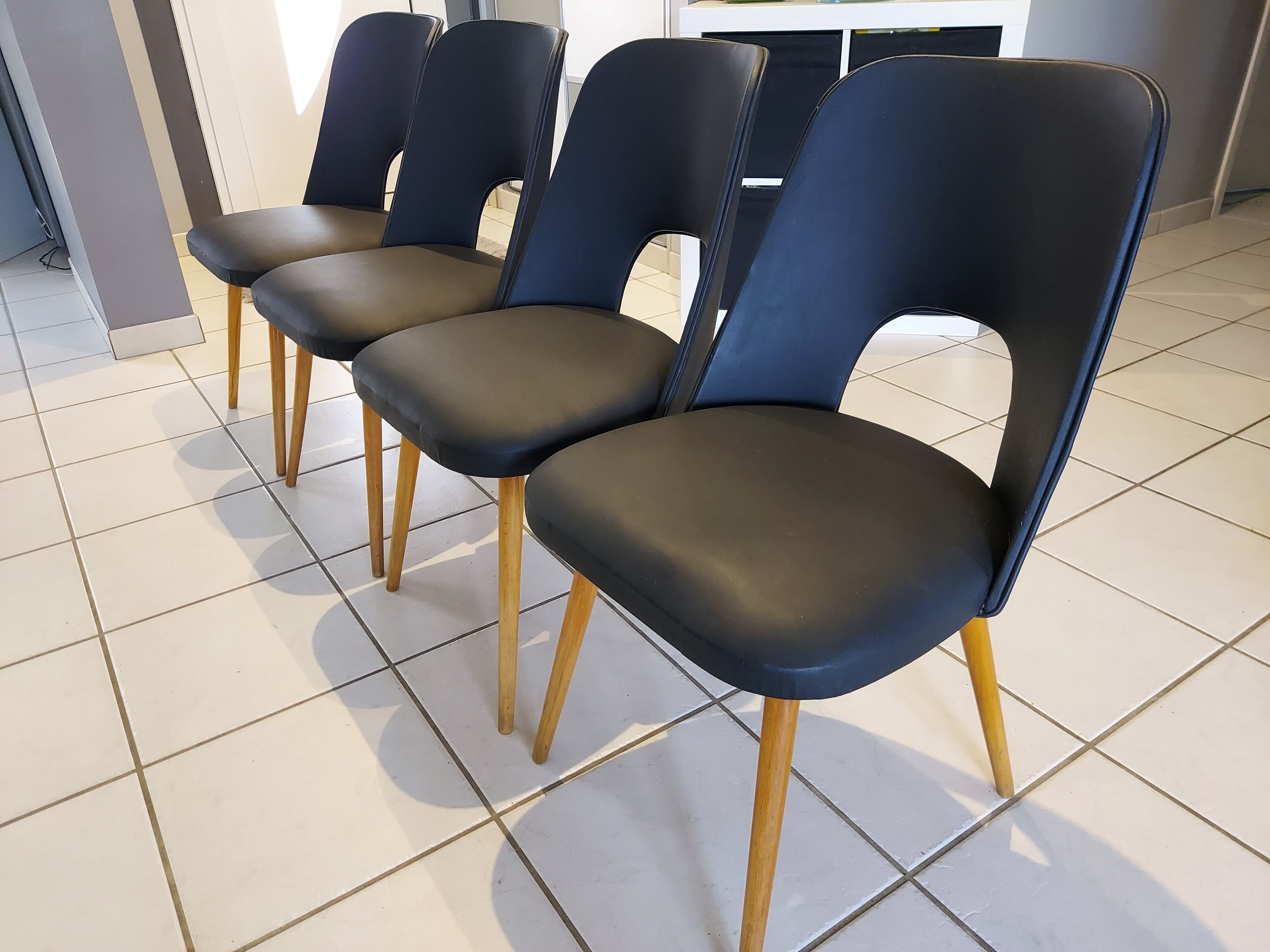 Suite of 4 Chairs by Designer Oswald Haerdlt for Your Year 1950