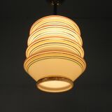 Vintage hanging lamp with glass shade, lantern model, 1950s