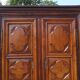 Antique Louis XIII wardrobe in solid walnut