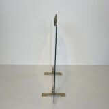 Glass and brass fire screen