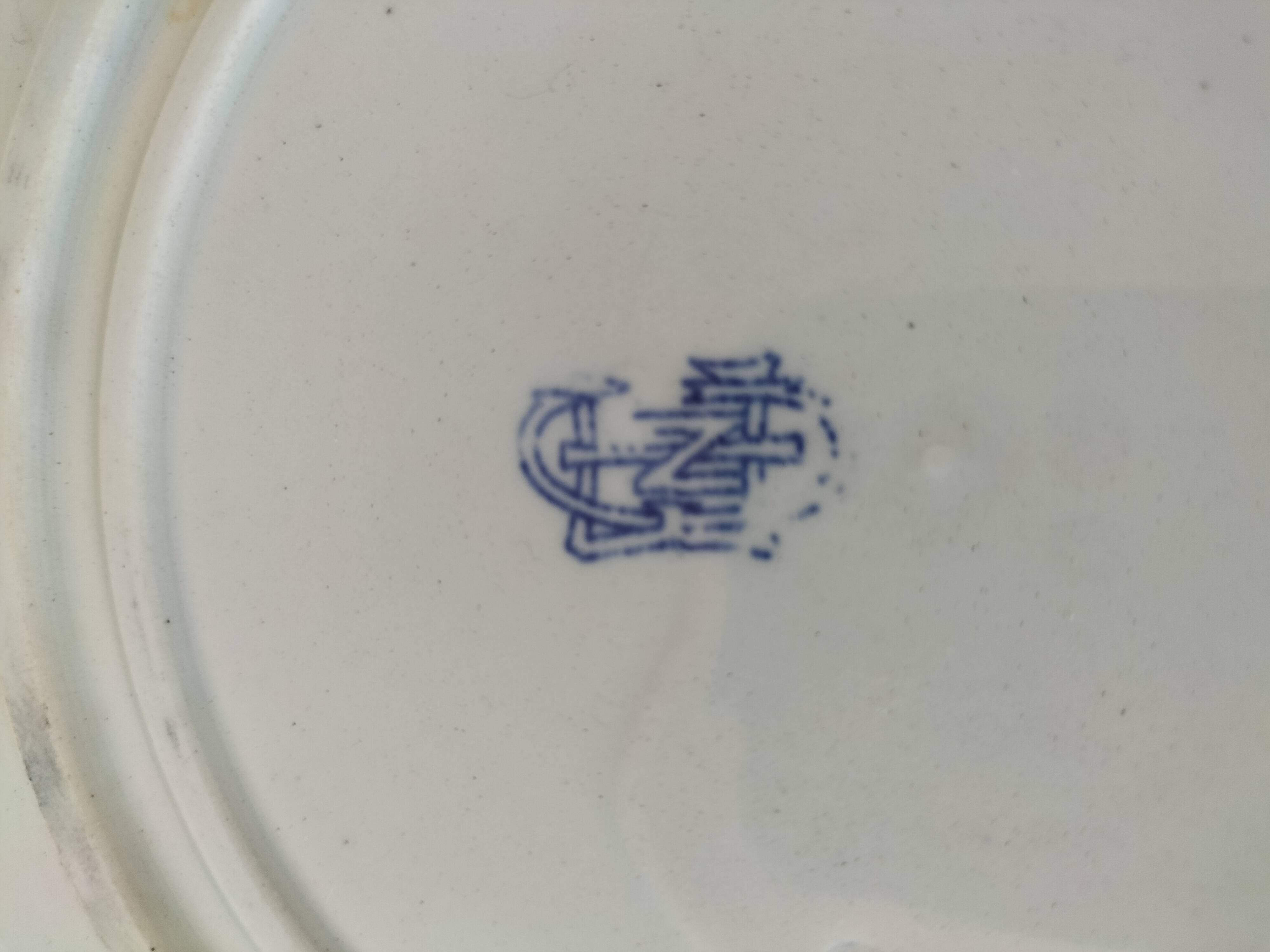 Gien plate – Rouen decor with tapered valances – Old stamp 1920