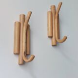 Porte-manteaux muraux vintage en bambou du milieu du siècle