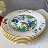 Ara Pier Import Japan Hibiscus and Parrot plates