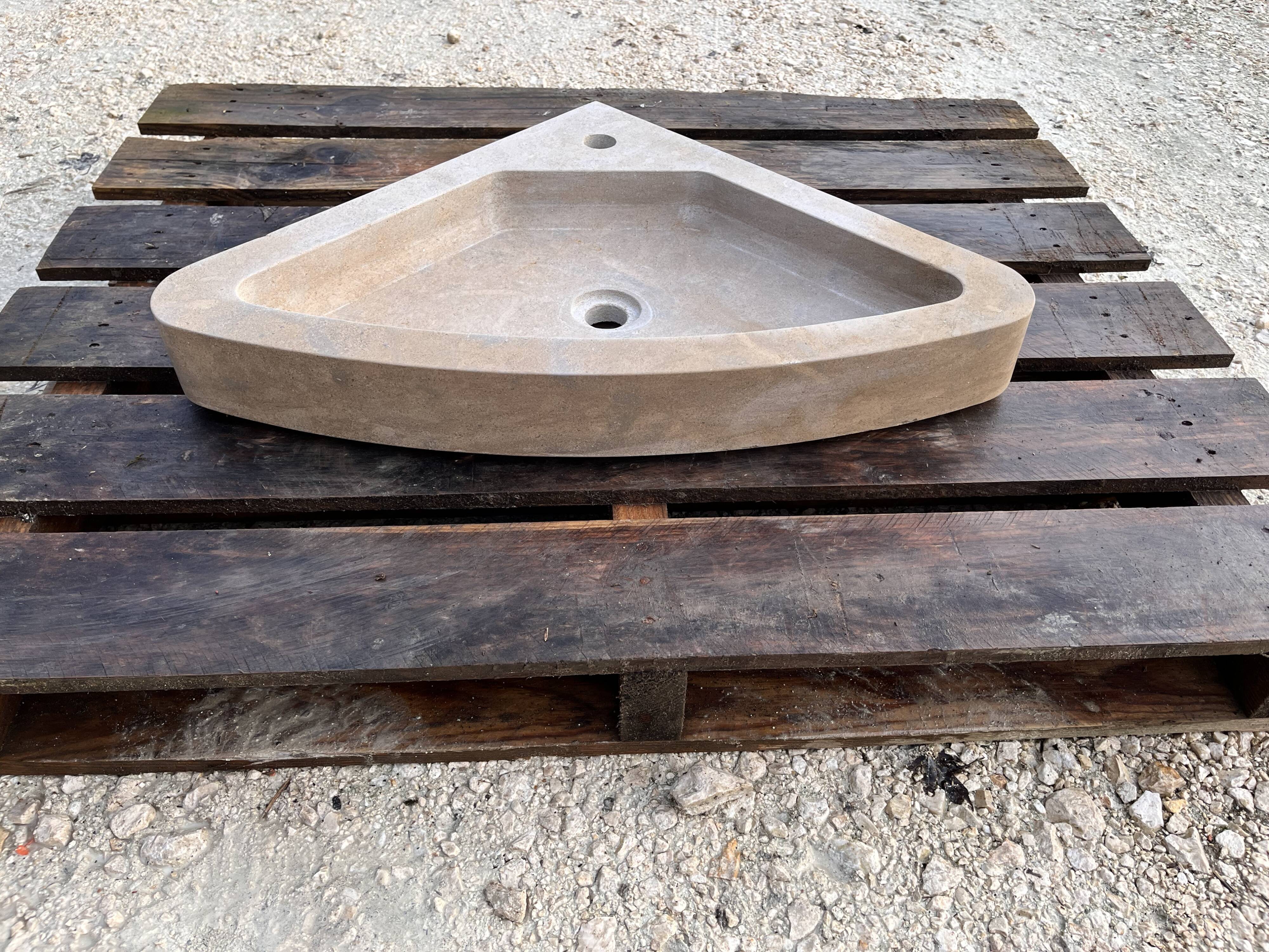 Corner stone sink