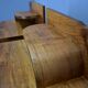 Art Deco bedside tables from the 1930s in walnut finish, Czechoslovakia.