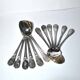 Set of 12 ercuis soup spoons in silver metal - marly rocaille decoration 20.5cm