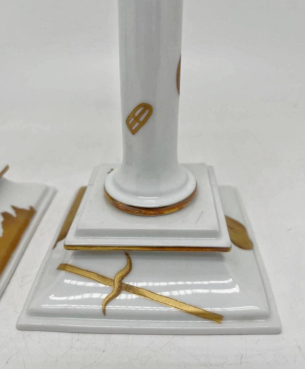 Rare pair of candlesticks designed by Gio Ponti for Ginori.