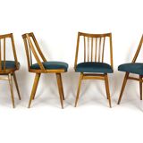 Restored Oak Dining Chairs from Interier Praha, 1960s, Set of 4