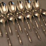 Suite of 12 small spoons with Russian silver metal ERCUIS Regency style
