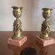 pair of antique bronze candlesticks
