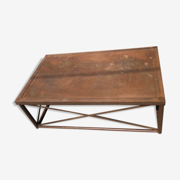 Large undue steel/zinc coffee table beautiful natural patina