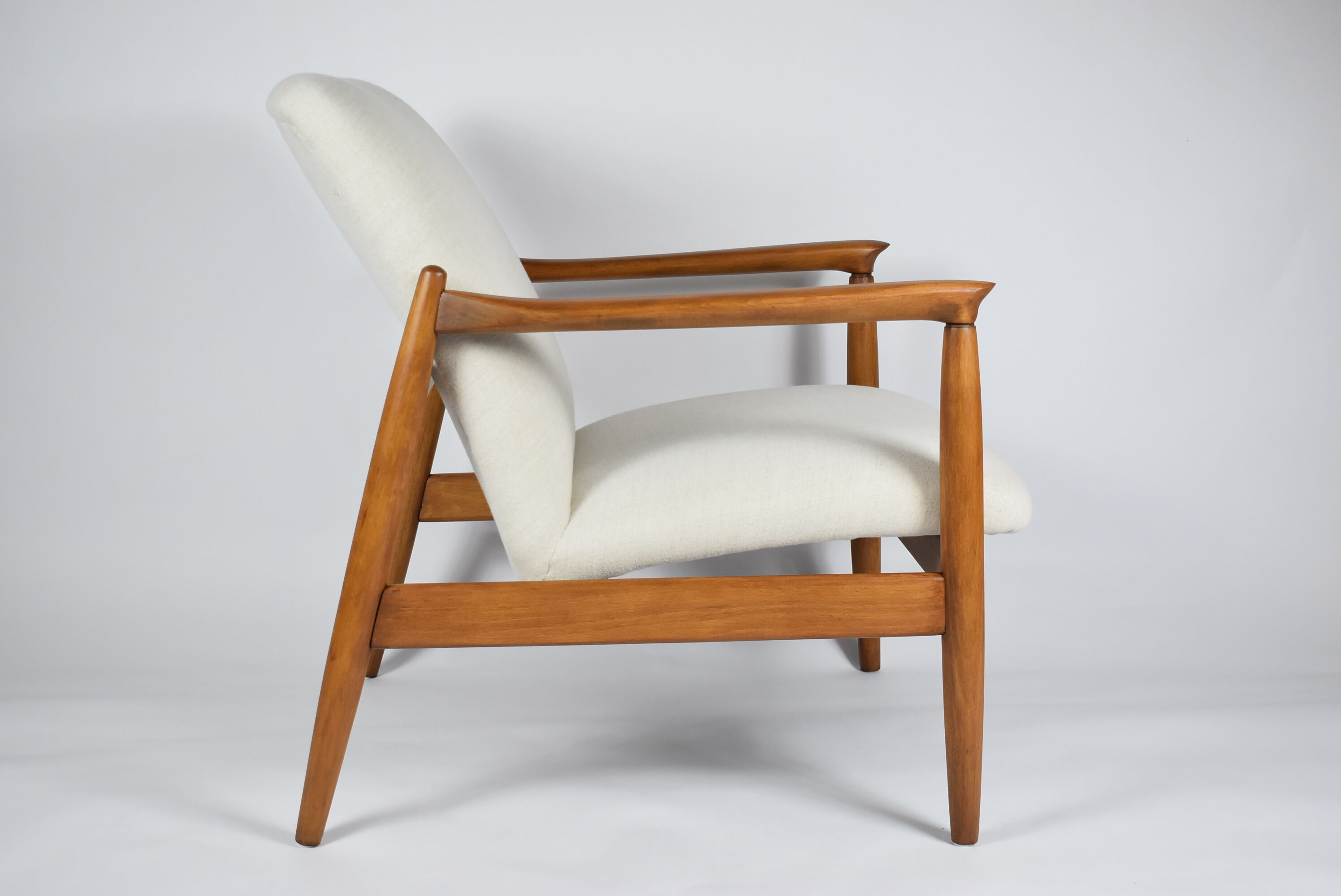 Polish icon, armchair model GFM-64, designed by E.Homa, 1960s, cream