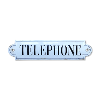 Old enamelled "telephone" plaque ear plate