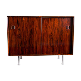 Buffet du milieu du siècle en bois de rose sur pieds en aluminium, danois des années 1960