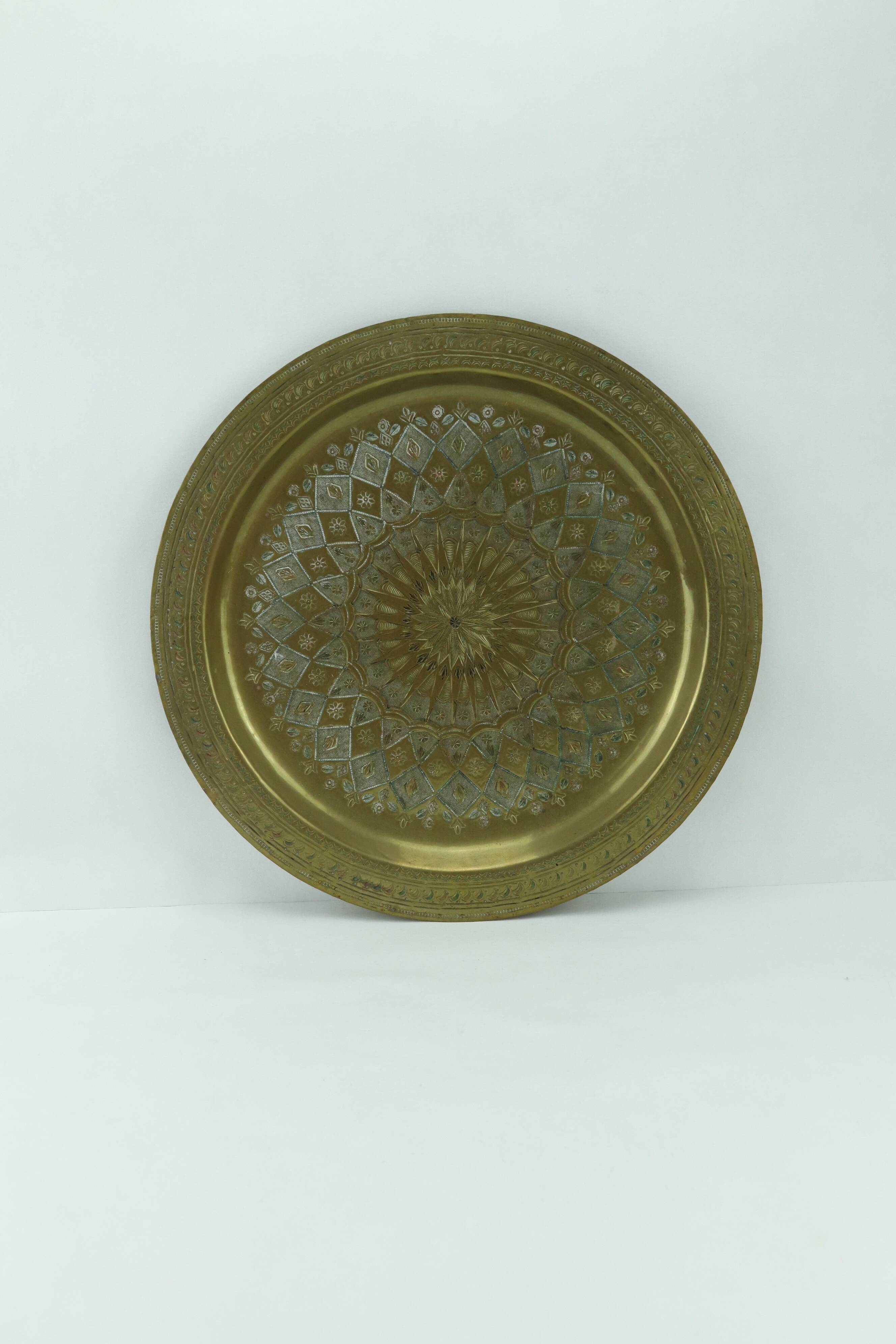 Vintage oriental plate in brass