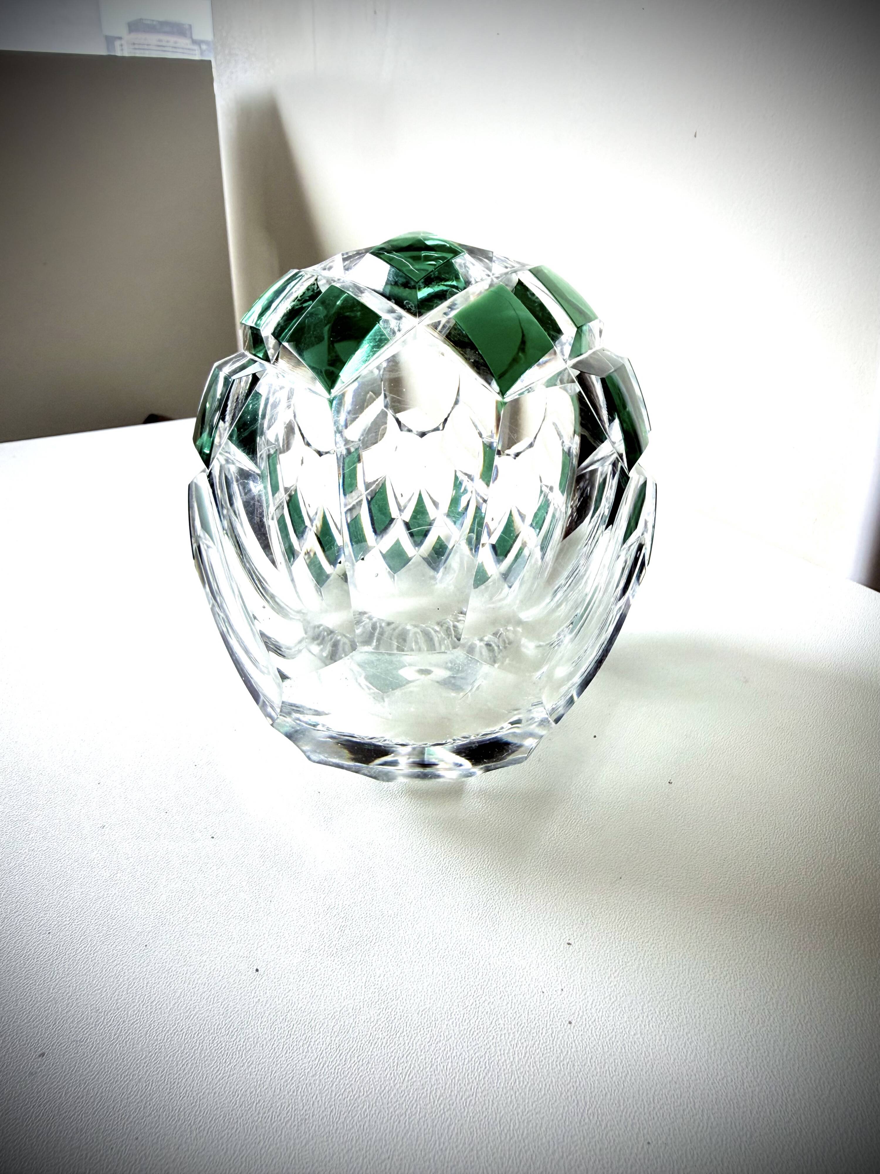 Engraved crystal vase Val Saint-Lambert