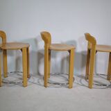 REY Beech Stools by Bruno Rey for Kusch & Co, Set of 3, 1970s