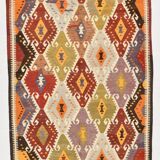5x9 Geometric Style Vintage Kilim Rug,