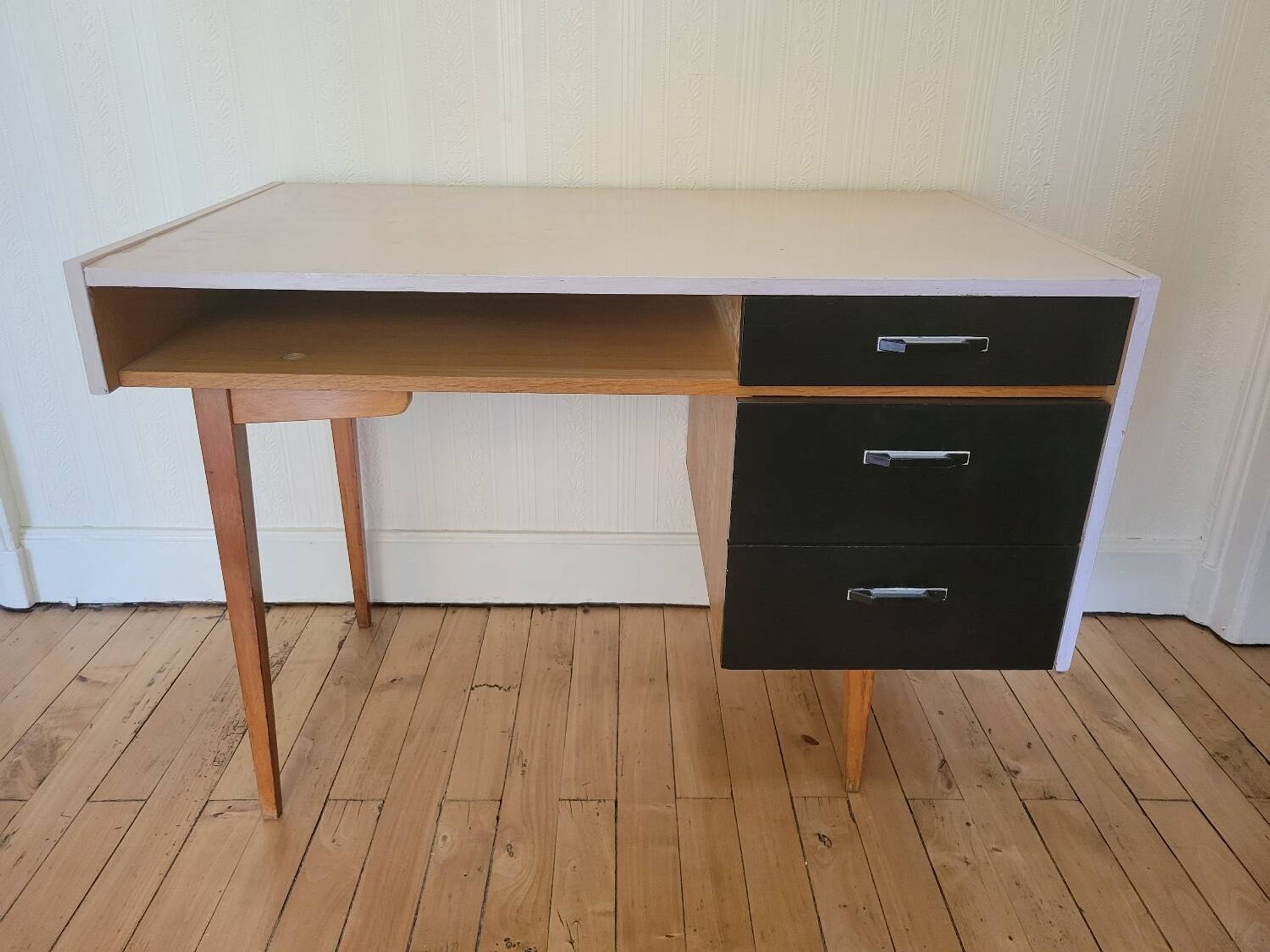 Bureau pieds compas vers1970