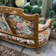 19th-century floral velvet bench