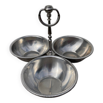 Silver metal compartment dish