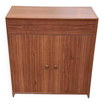 1980s Scandinavian wooden shoe storage cabinet dresser