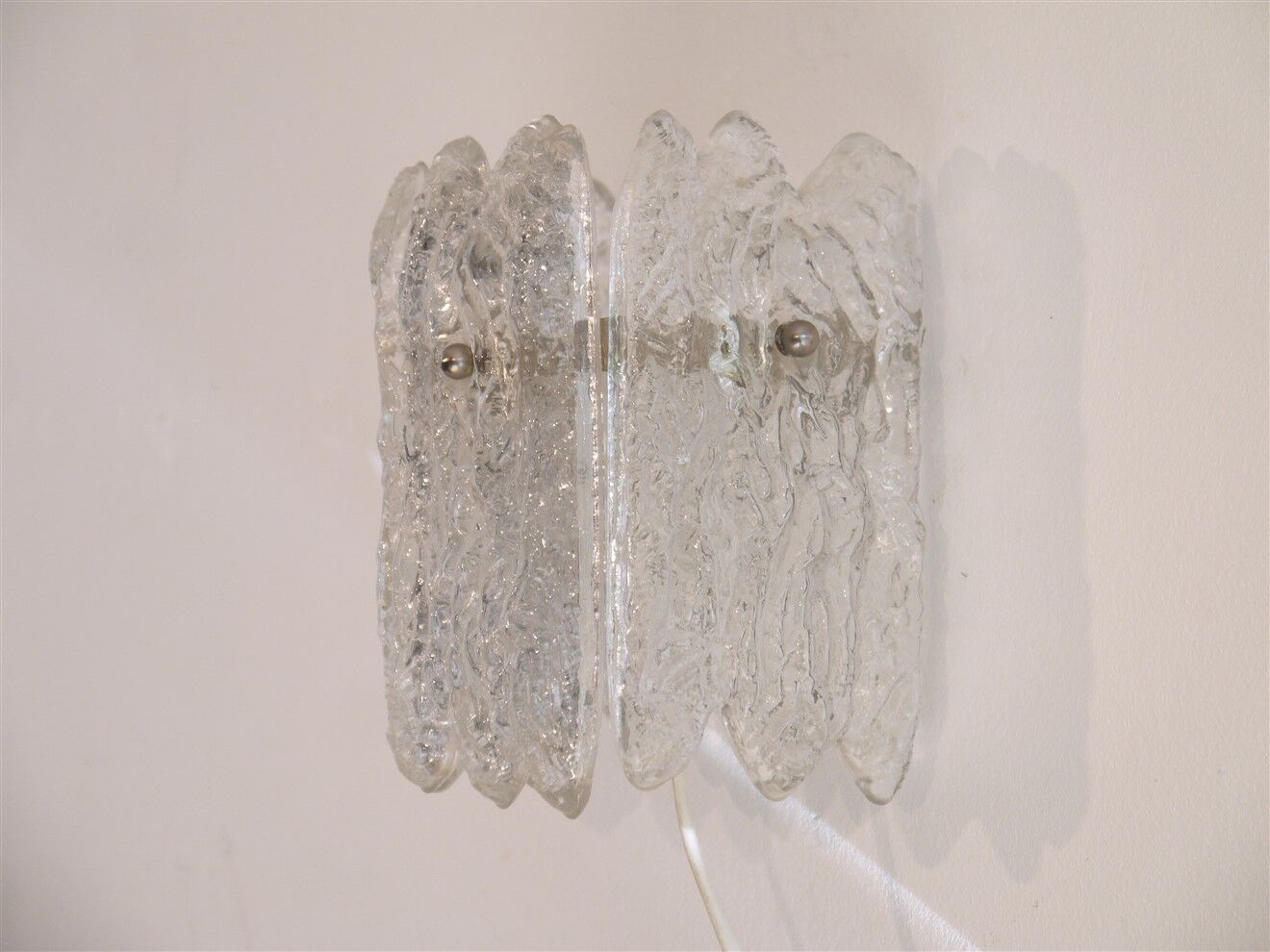 Pair of Scandinavian wall lamps in glass from Orrefors 1960