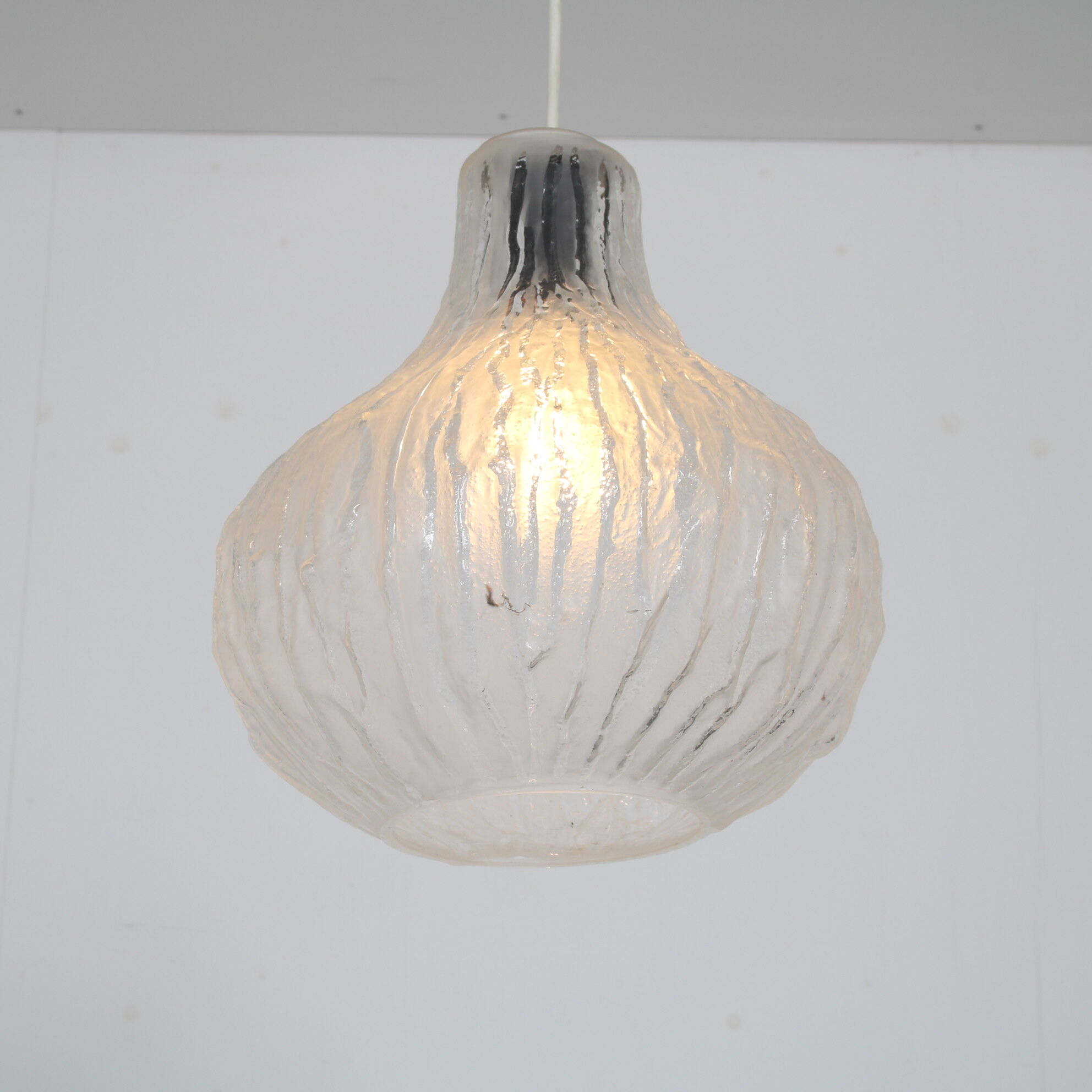 1960s Frosted glass hanging lamp from Austria