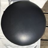 Industrial stool seat dark grey leather