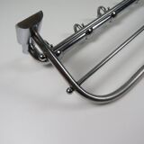 Wall-mounted coat rack Bauhaus / Art Deco in chrome metal, 1920s