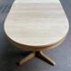 Table scandinave ovale extensible Baumann décapée en teck brut 240cm 1960