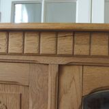 Console, shallow art deco sideboard in raw wood.