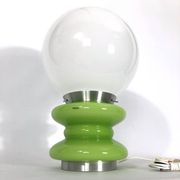 Stilux Milano, large green murano glass table lamp from 60s