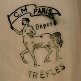 Pair of floral ravines in ancient earthenware Onnaing and CM Paris model Clovers