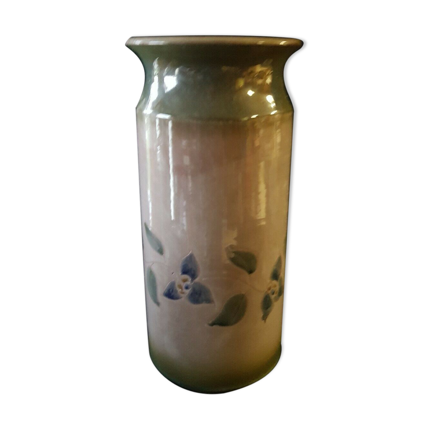 Signed vernissé sandstone vase