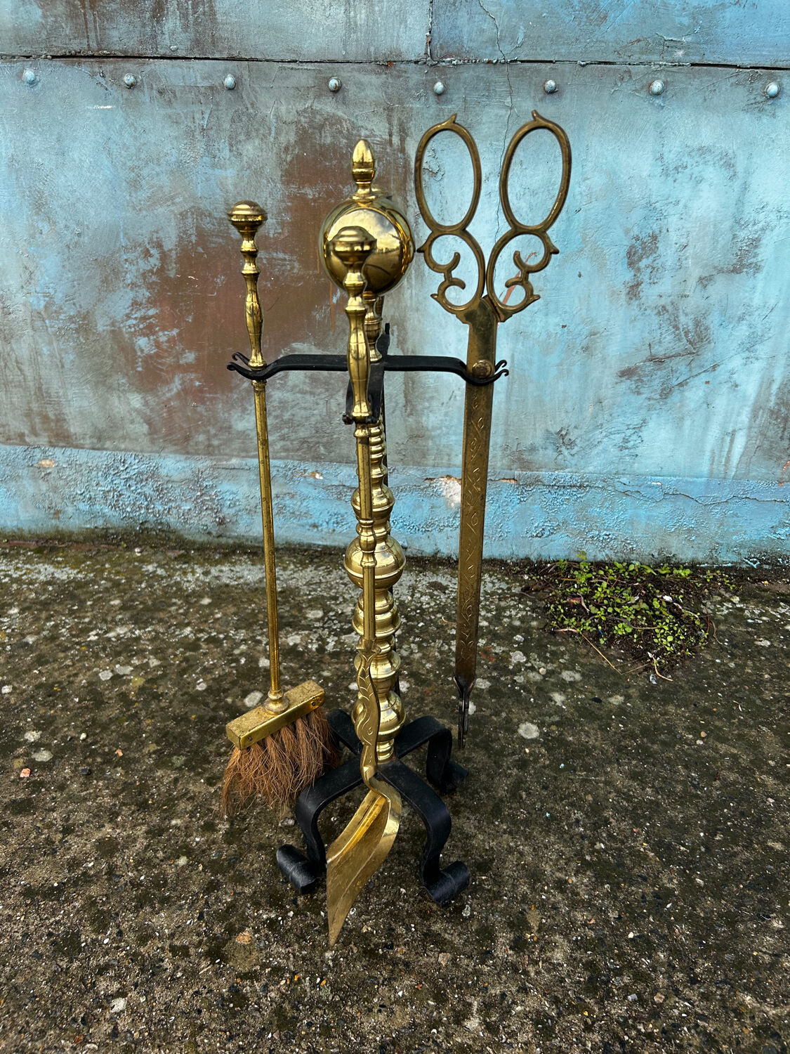 Antique brass fireplace mantelpiece