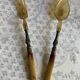 Horn and metal salad servers from the 1920s