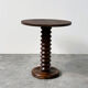 French sculptural turned oak pedestal side table, 1960s